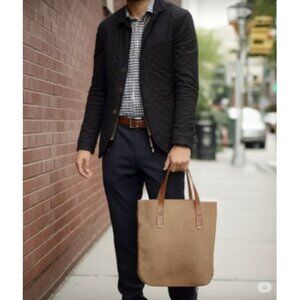 Castor & Pollux Handcrafted Brown Leather Tote Bag With Sturdy Handles